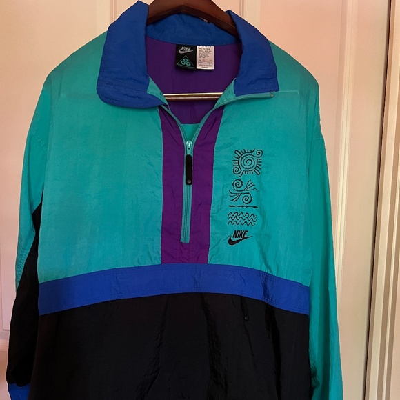 Nike ACG Other - Vintage Adidas ACG Pullover Windbreaker Color: Turquoise Blue and Purple Size: L